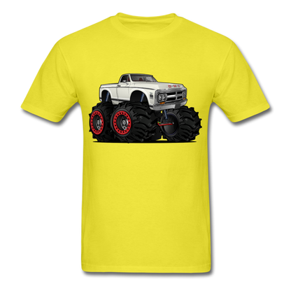 1972 GMC 4X4 Monster Pickup Truck Car Art Men's T-Shirt - yellow