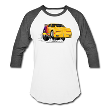 Yellow Firebird Trans Am Dragster Baseball T-Shirt - white/charcoal
