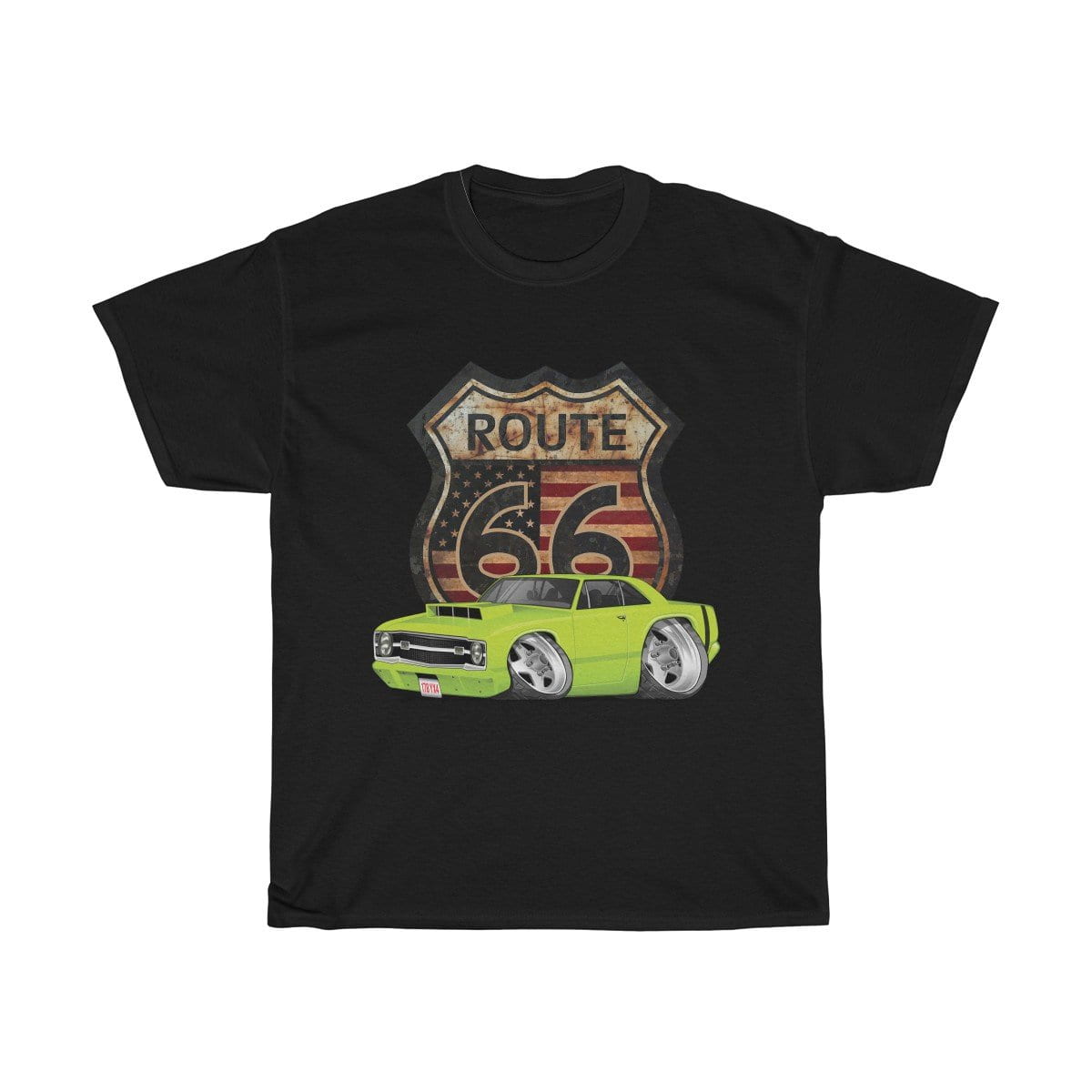 1969 Dart Car Art Route 66 Unisex Heavy Cotton Tee