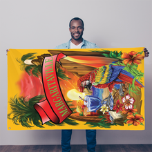 Margaritaville Orange Parrot Beach Sublimation Flag