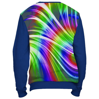 Rainbow Design Sweatshirt Cut and Sew All Over Print Blue