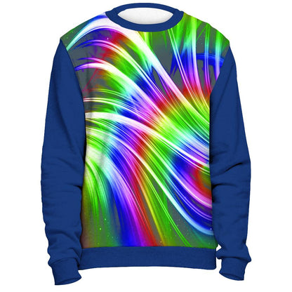 Rainbow Design Sweatshirt Cut and Sew All Over Print Blue