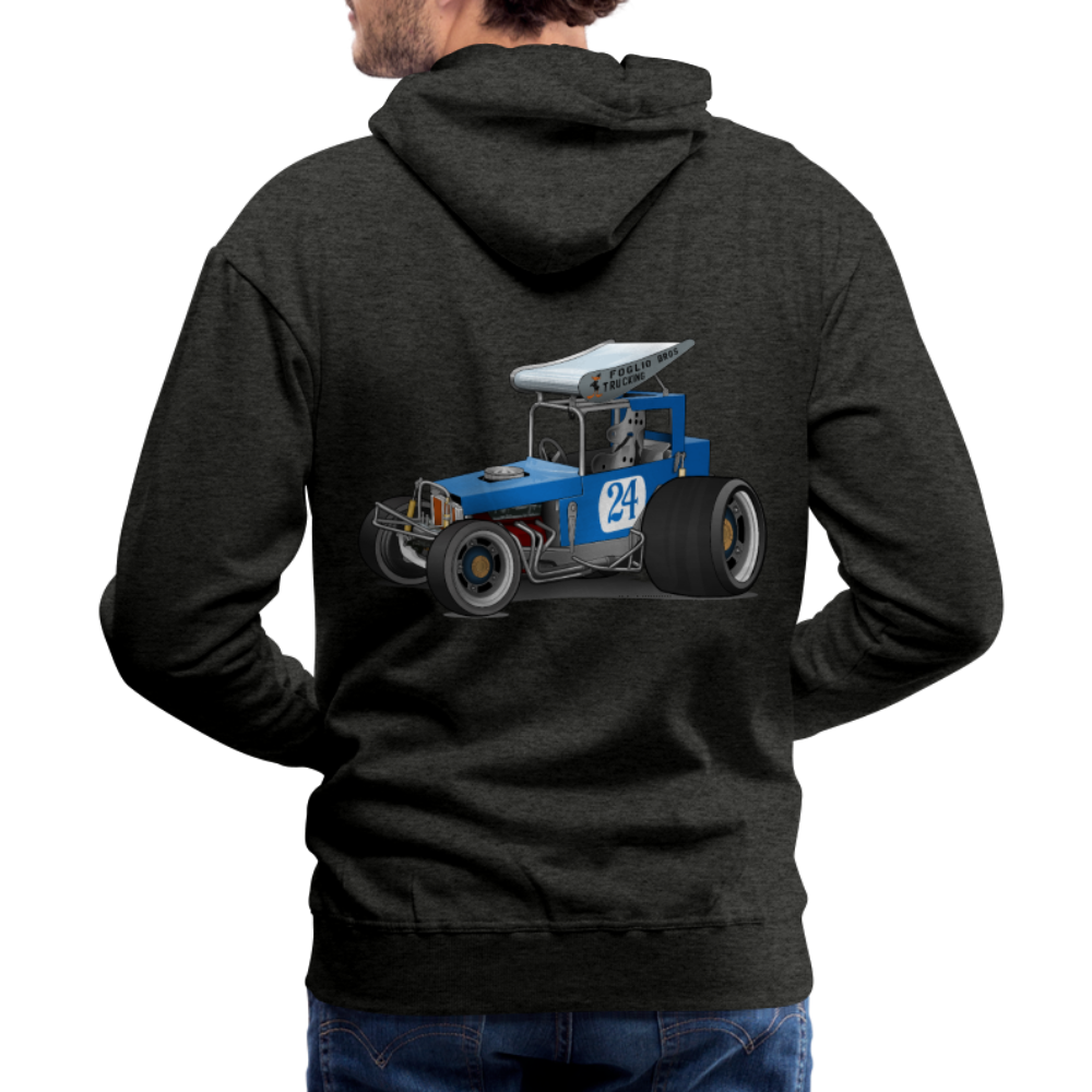 Blue Race Car Super Modified Car Art Men’s Premium Hoodie - charcoal gray