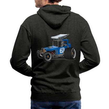 Blue Race Car Super Modified Car Art Men’s Premium Hoodie - charcoal gray
