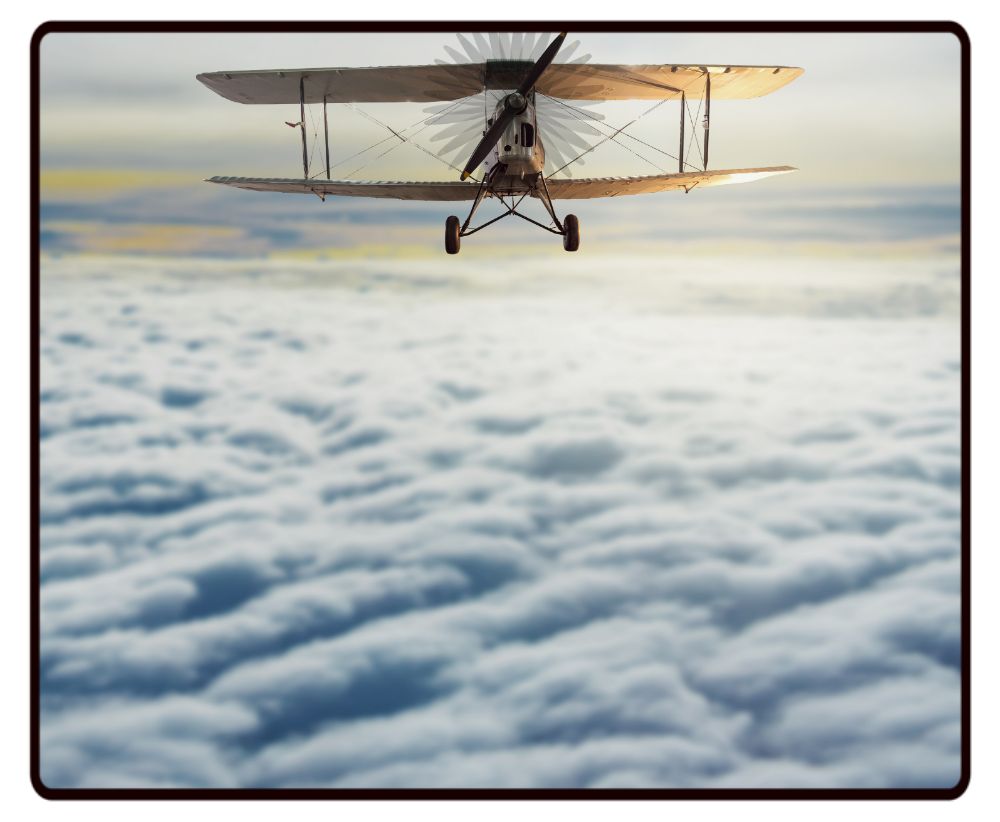 Over the Clouds Biplane Desk Mat