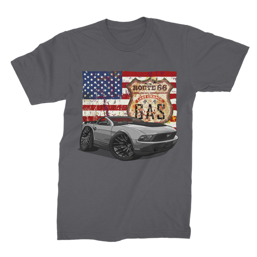 Convertible Mustang Route 66 Premium Jersey Men's T-Shirt