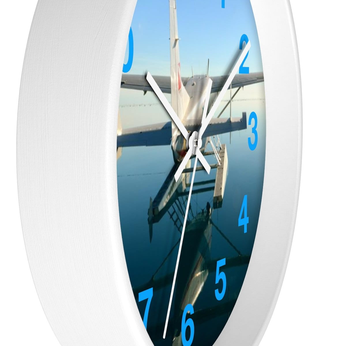 Seaplane Airplane on the Water Wall clock
