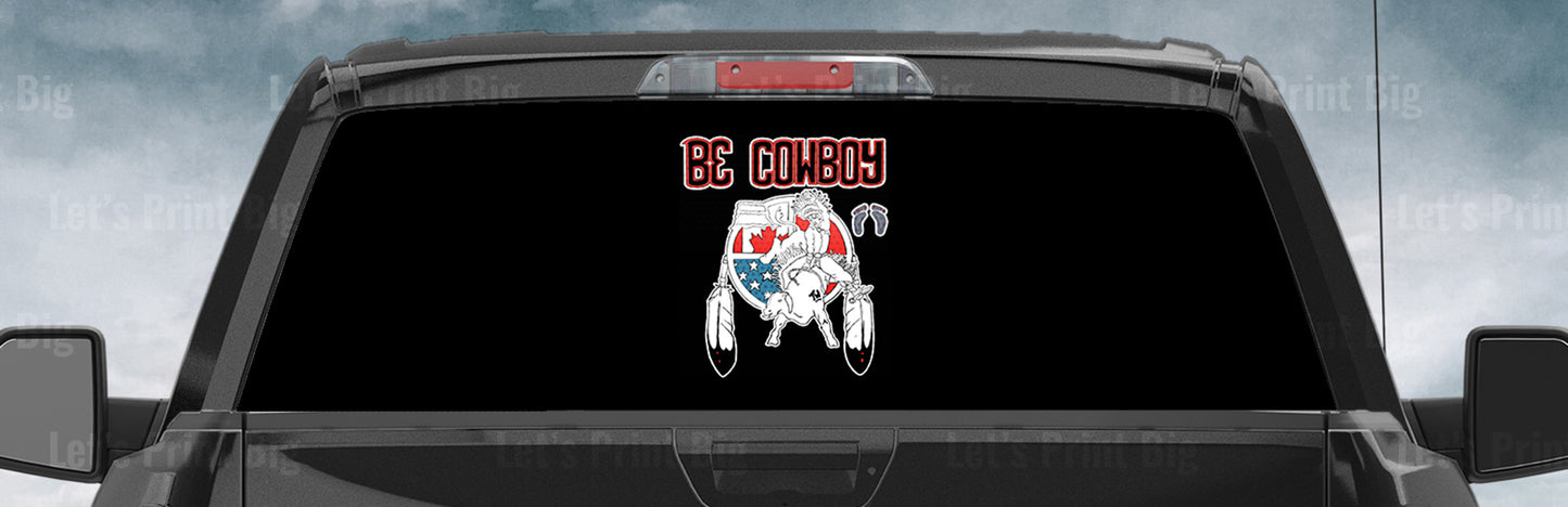 Be Cowboy Bull Rider Rear Window Decal