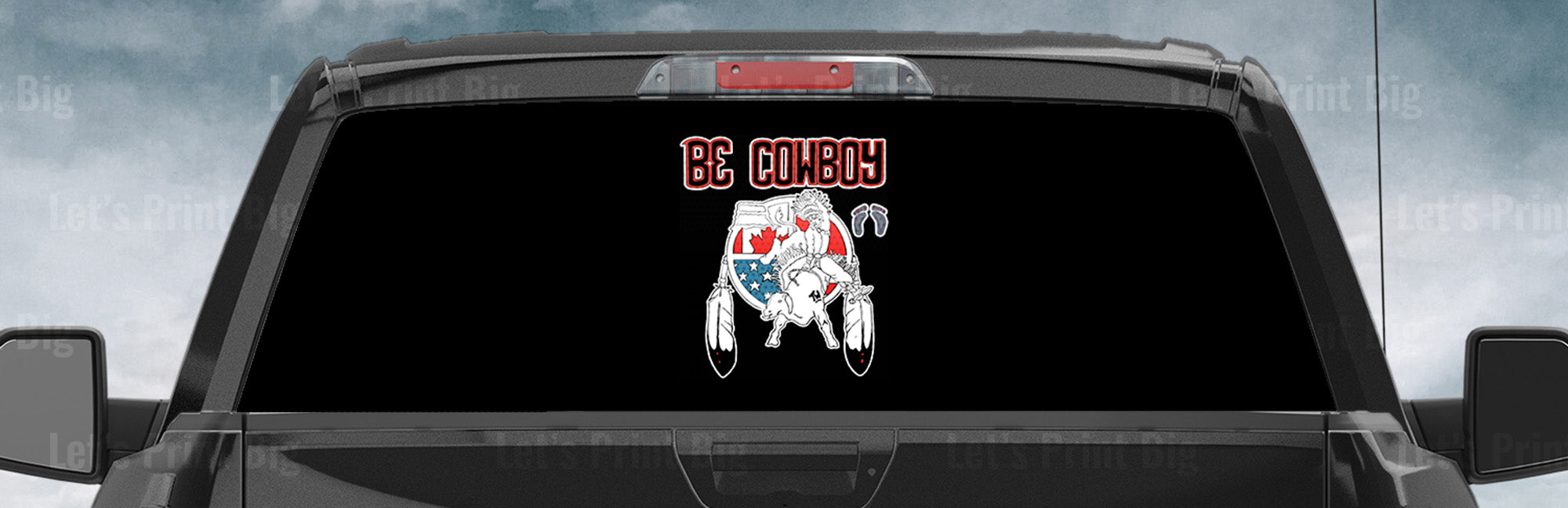 Be Cowboy Bull Rider Rear Window Decal