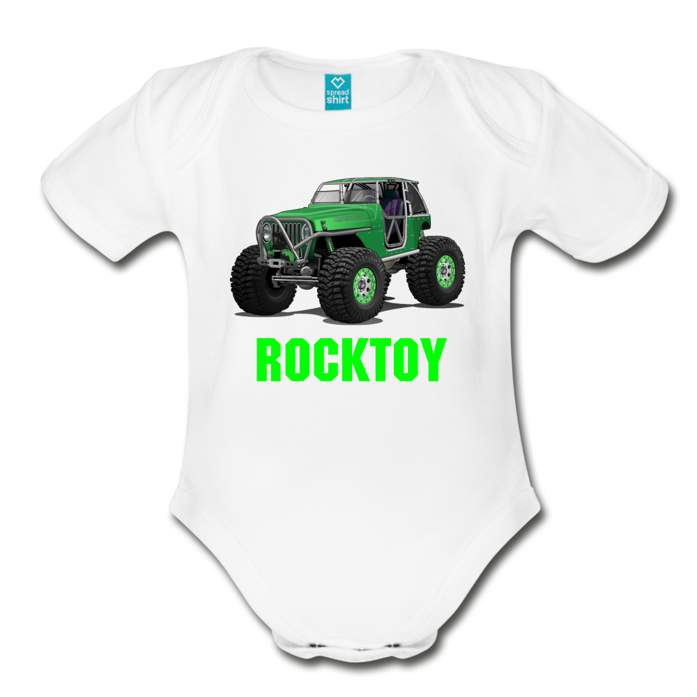 Organic Short Sleeve Baby Bodysuit - white