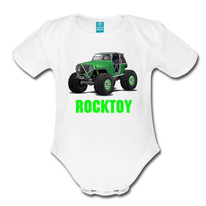 Organic Short Sleeve Baby Bodysuit - white
