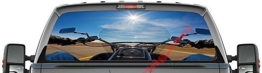 Bikers View-Rear Window Decal-Graphic - Let's Print Big