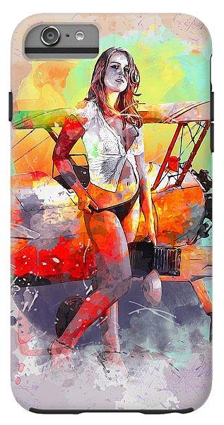 Biplane Girl - Phone Case