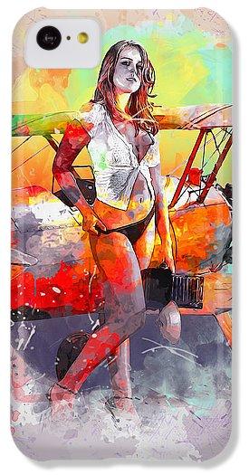 Biplane Girl - Phone Case