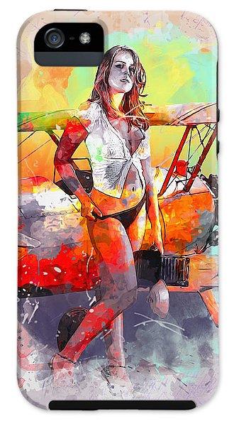 Biplane Girl - Phone Case