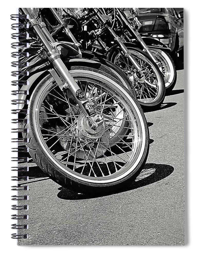 Black And White Motorcycles - Spiral Notebook