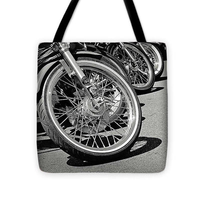 Black And White Motorcycles - Tote Bag