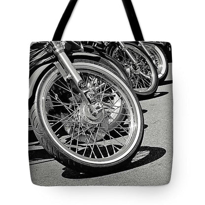 Black And White Motorcycles - Tote Bag