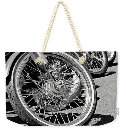 Black And White Motorcycles - Weekender Tote Bag