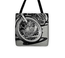 Black And White Motorcycles - Tote Bag