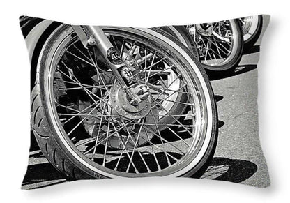 Black And White Motorcycles - Throw Pillow