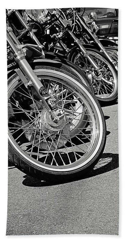 Black And White Motorcycles - Bath Towel