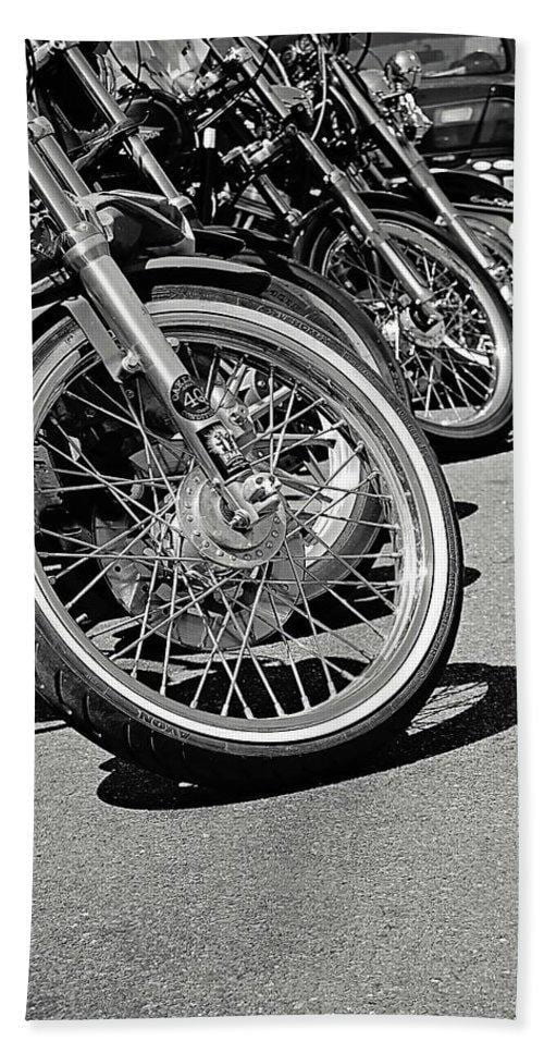Black And White Motorcycles - Beach Towel