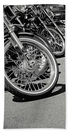 Black And White Motorcycles - Beach Towel