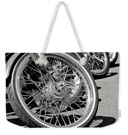 Black And White Motorcycles - Weekender Tote Bag