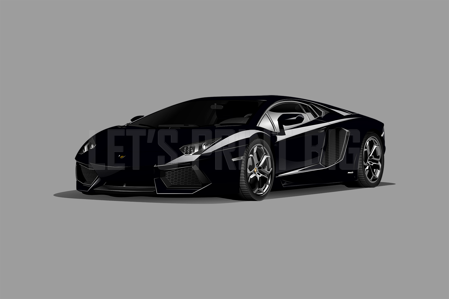 Car On Wall Art Lamborghini 4 Color Choices Decal Removable