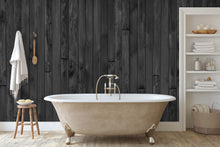 Black Wood Plank Wallpaper Mural
