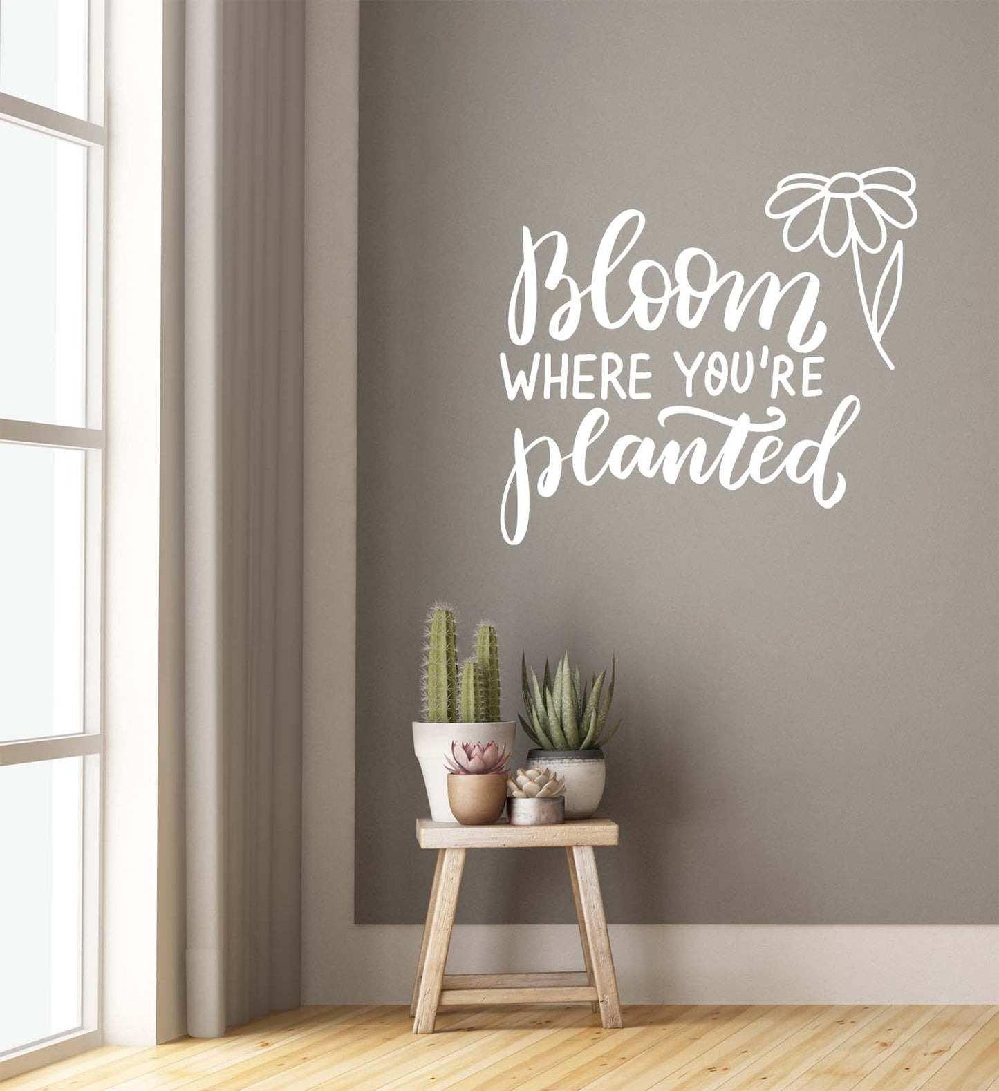 Bloom Where You're Planted Wall Decal, Indoors or Outdoors