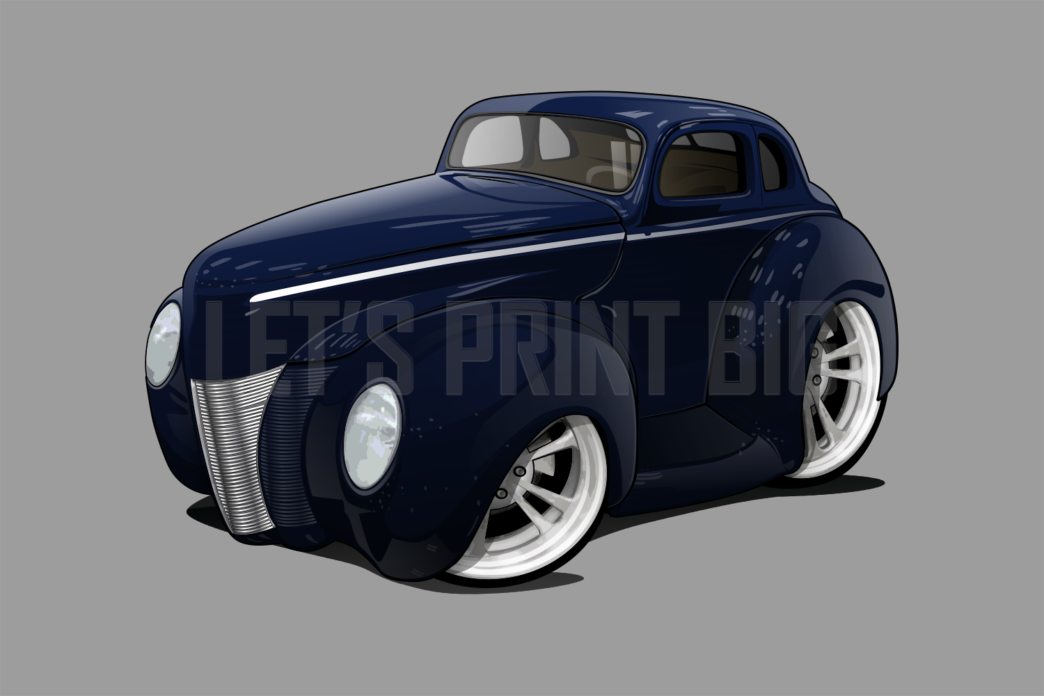 Car Art Coupe Hot Rod Cartoon Car Wall Decal