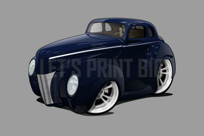 Car Art Coupe Hot Rod Cartoon Car Wall Decal