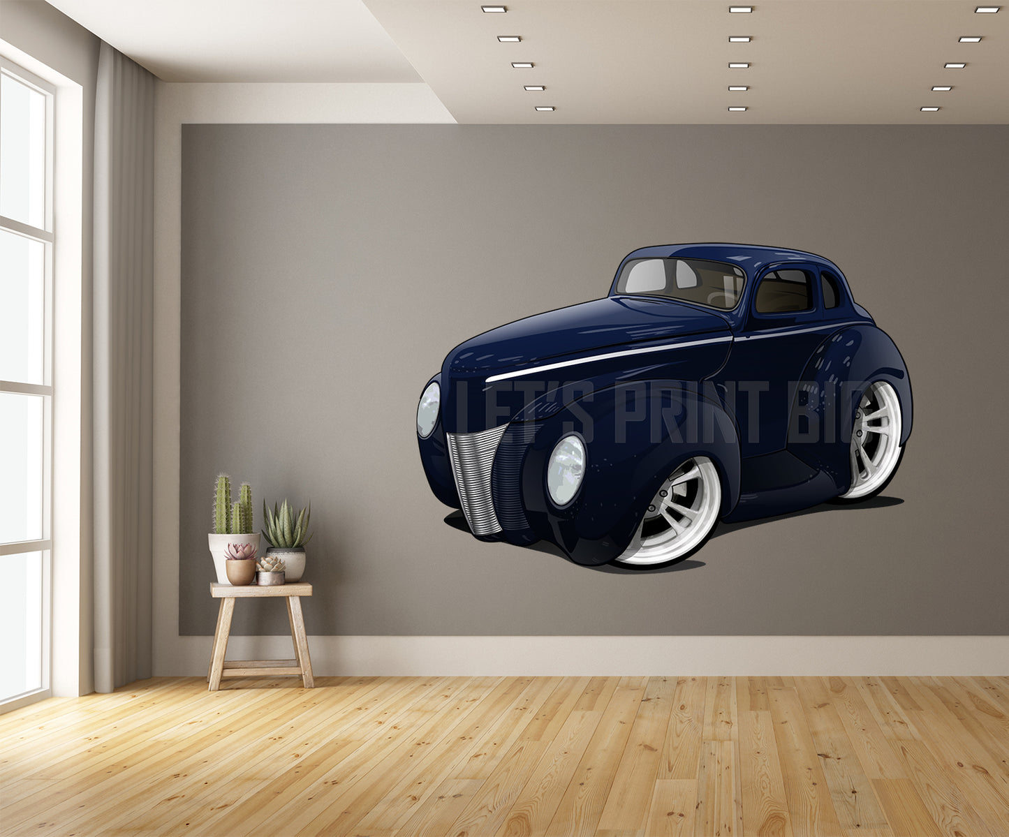 Car Art Coupe Hot Rod Cartoon Car Wall Decal
