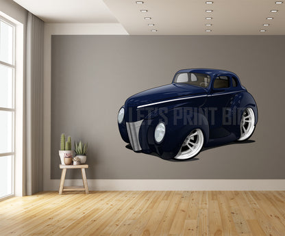 Car Art Coupe Hot Rod Cartoon Car Wall Decal