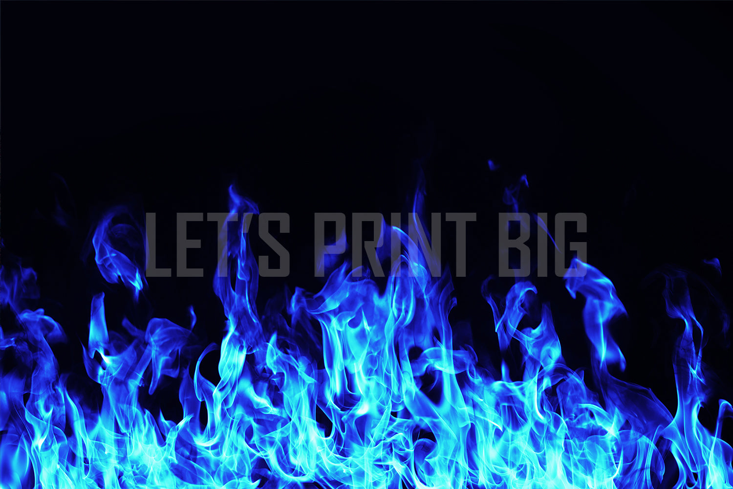 Blue Flaming Fire Custom Designed Flames Wallpaper