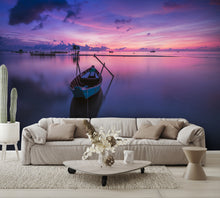 Boat Calm Seas Dusk Custom Designed Wallpaper