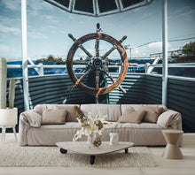 Rustic Boat Wheel Art Mural Wallpaper