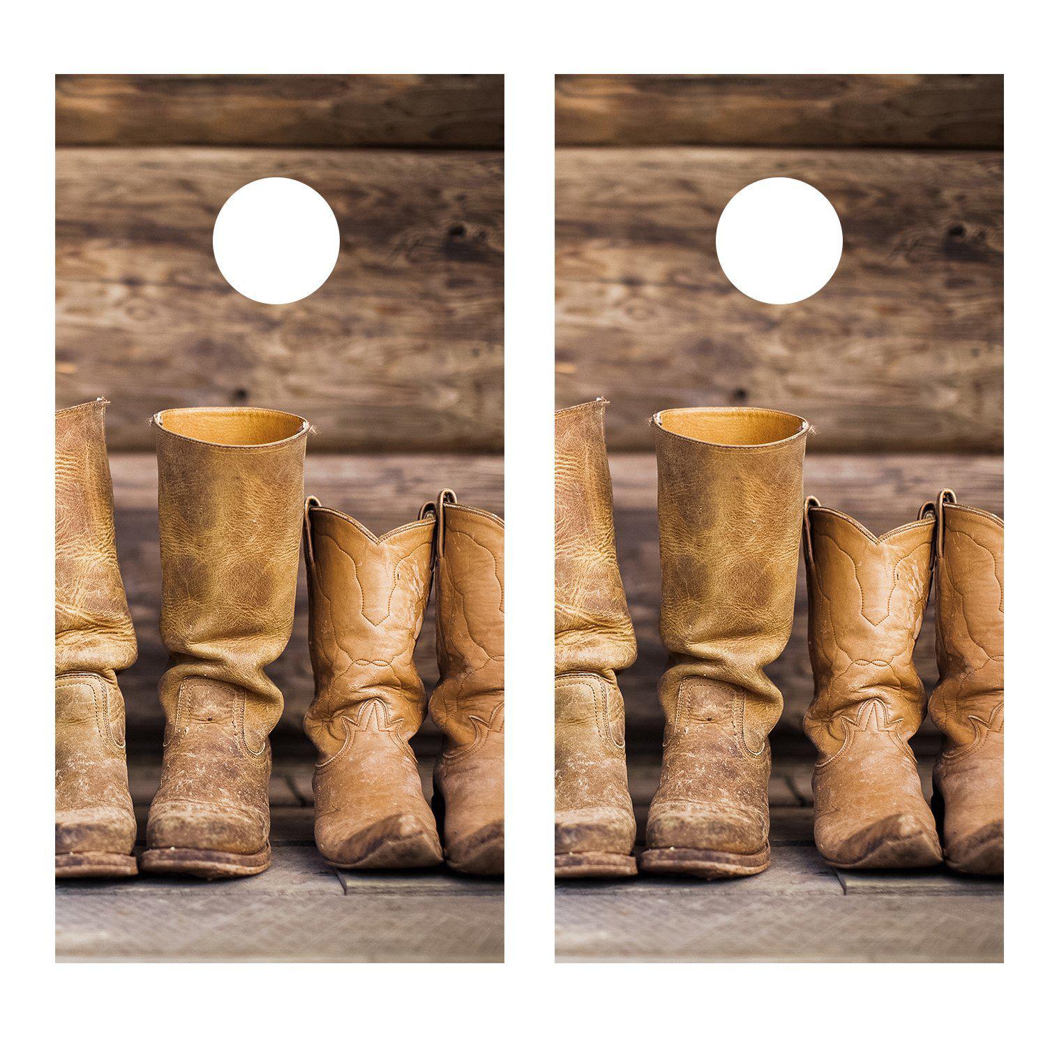 Cowboy Boots Cornhole Board Decal Decals Bean Bag Toss