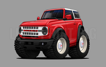 2022 Ford Bronco Cartoon Car Art Wall Decal