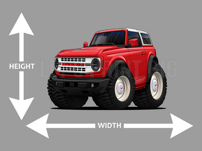2022 Ford Bronco Cartoon Car Art Wall Decal