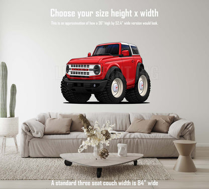 2022 Ford Bronco Cartoon Car Art Wall Decal
