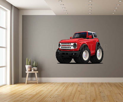 2022 Ford Bronco Cartoon Car Art Wall Decal