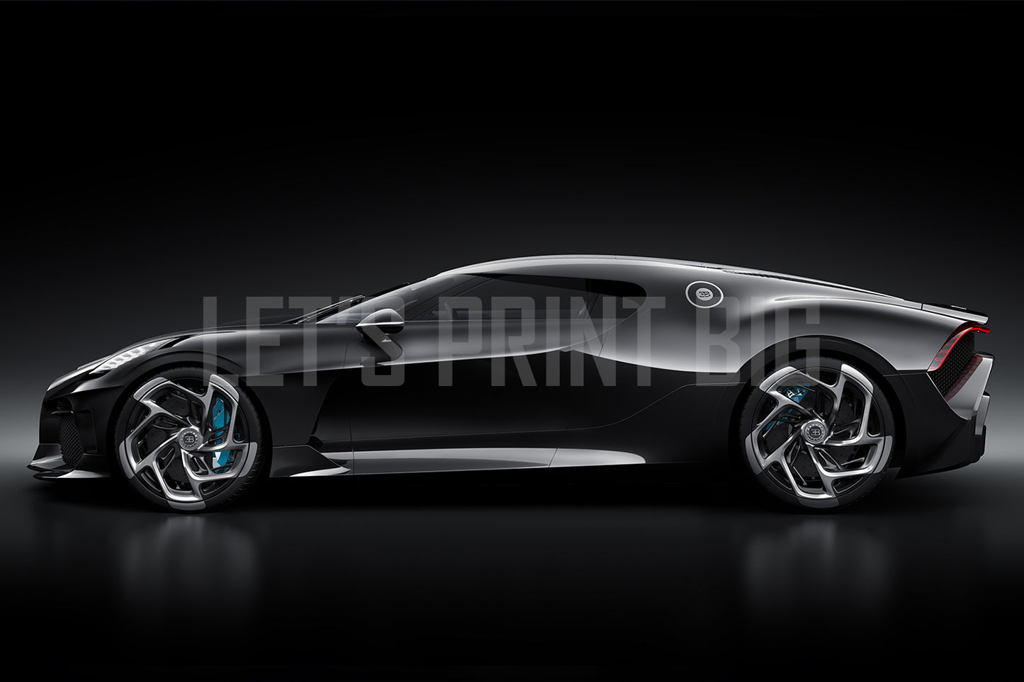 Car Art Bugatti Side View Wall Mural