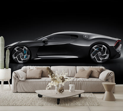 Car Art Bugatti Side View Wall Mural