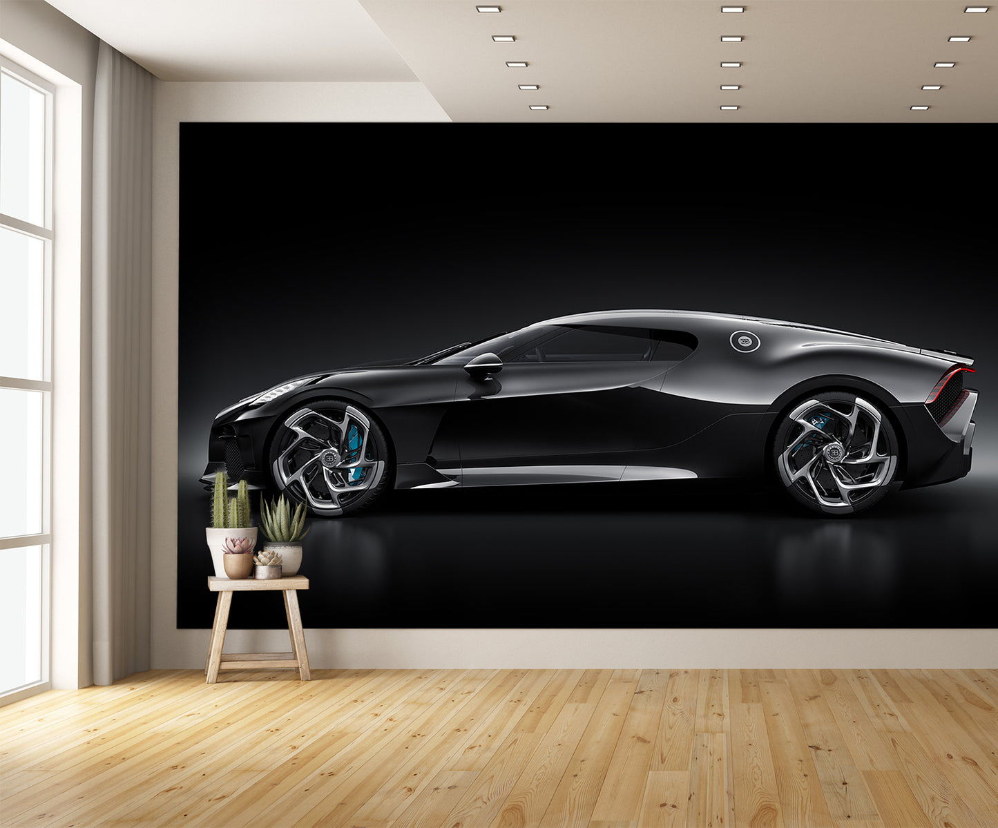 Car Art Bugatti Side View Wall Mural