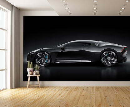 Car Art Bugatti Side View Wall Mural