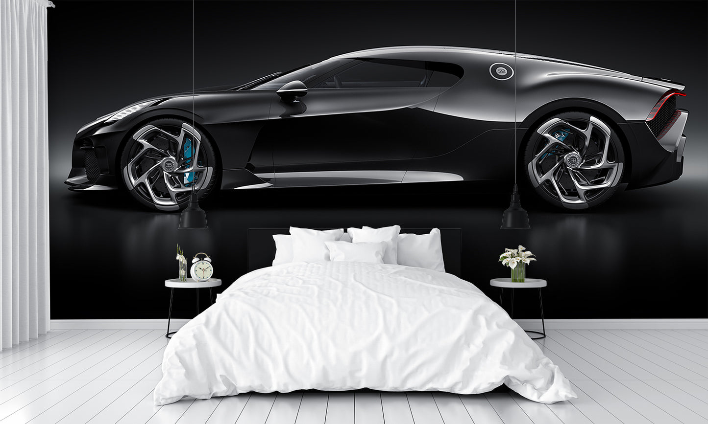 Car Art Bugatti Side View Wall Mural