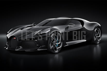 Car Art Bugatti Front Left View Wall Mural